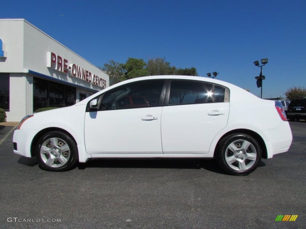 2008 Sentra 2.0 SL - Fresh Powder White / Saddle photo #4