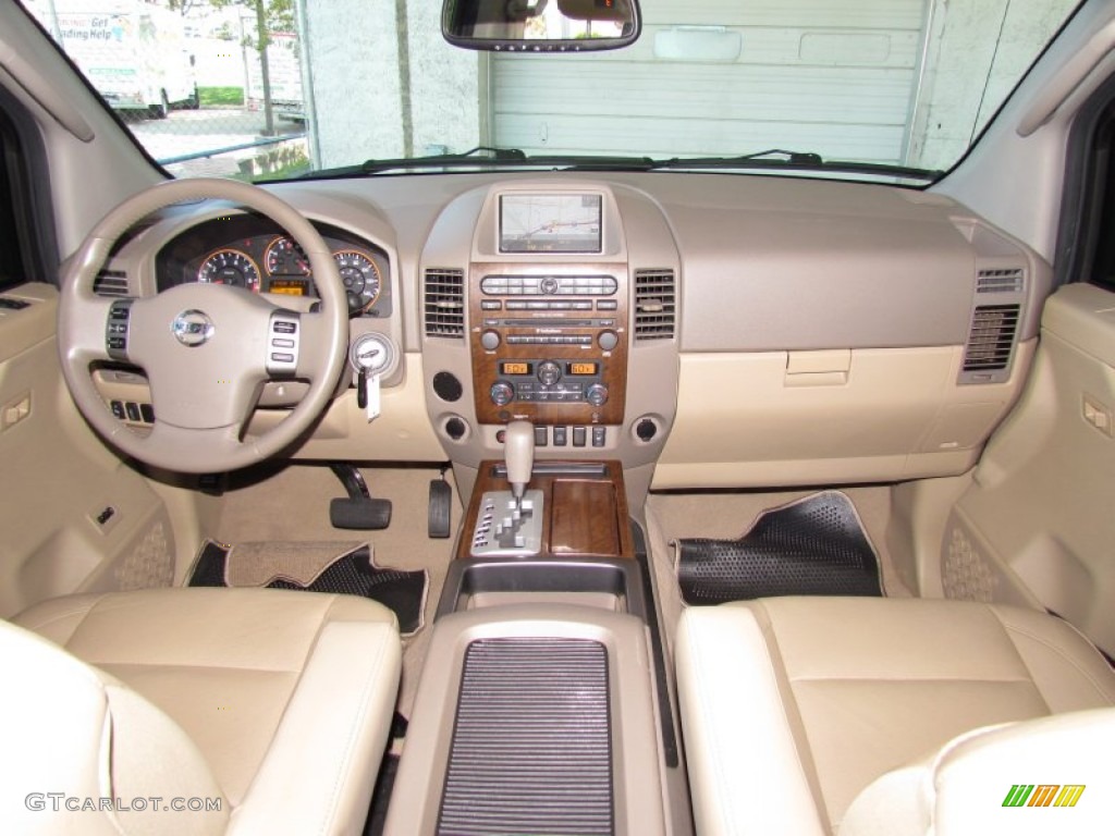 2008 Nissan Titan LE Crew Cab Almond Dashboard Photo #55957785