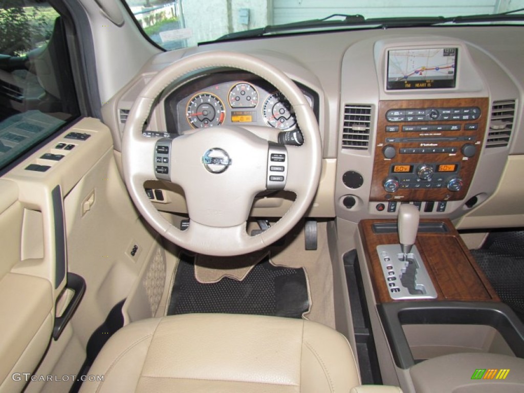 2008 Nissan Titan LE Crew Cab Almond Dashboard Photo #55957788
