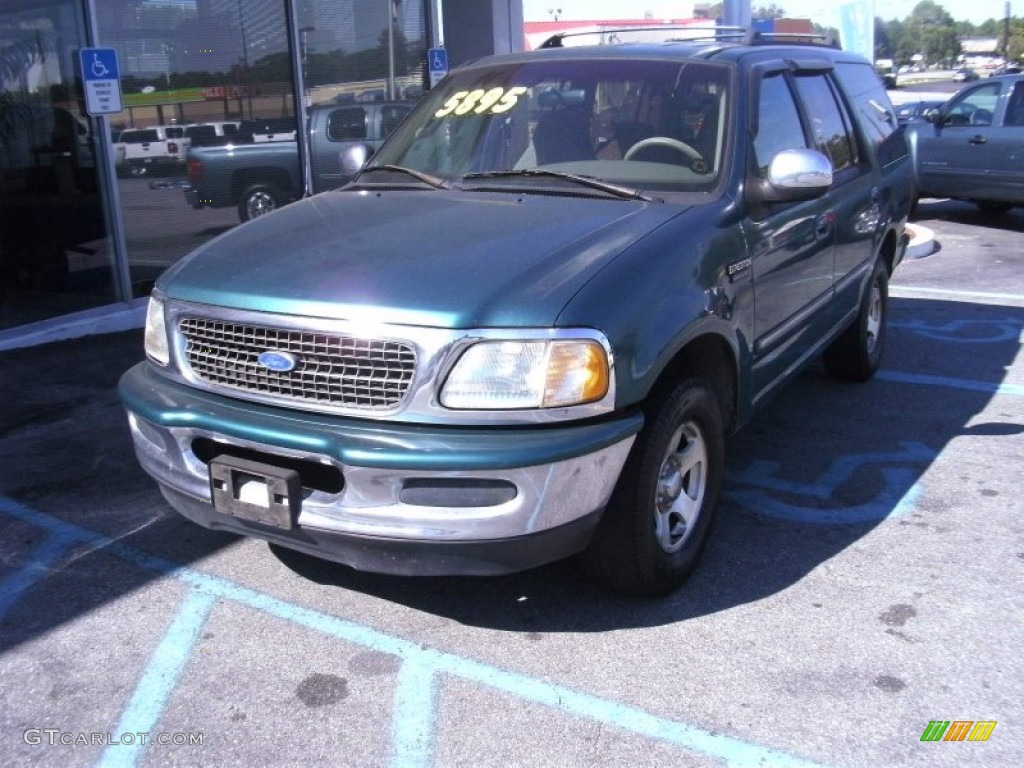 1997 Expedition XLT - Vermont Green Metallic / Medium Prairie Tan photo #2