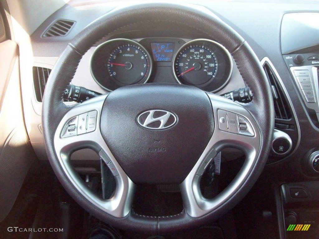 2010 Hyundai Tucson GLS Taupe Steering Wheel Photo #55964718