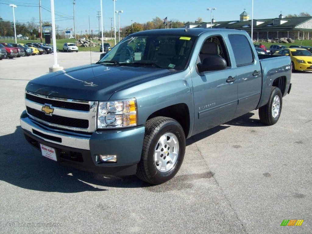 2011 Silverado 1500 LT Crew Cab 4x4 - Blue Granite Metallic / Light Titanium/Ebony photo #10