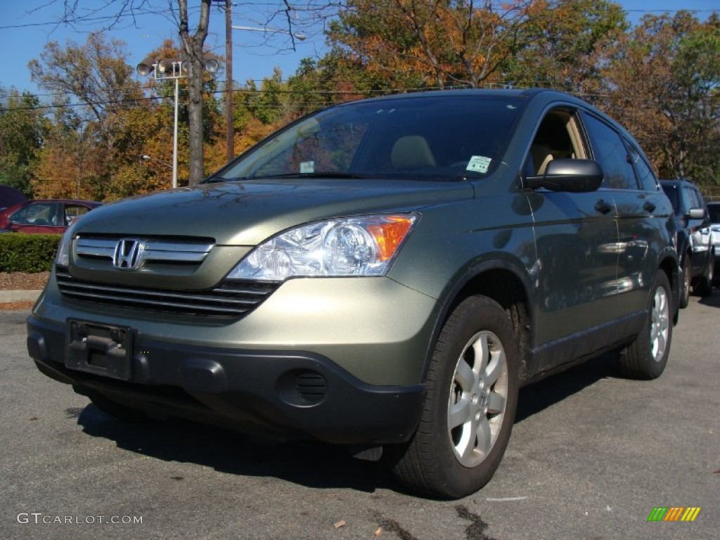 2009 CR-V EX 4WD - Green Tea Metallic / Ivory photo #5