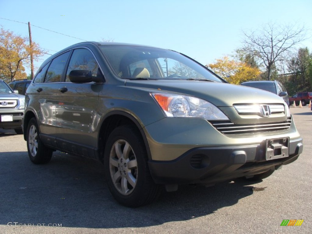 2008 CR-V EX 4WD - Green Tea Metallic / Ivory photo #7