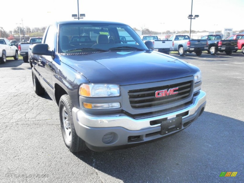 2005 Sierra 1500 Work Truck Regular Cab 4x4 - Deep Blue Metallic / Dark Pewter photo #2