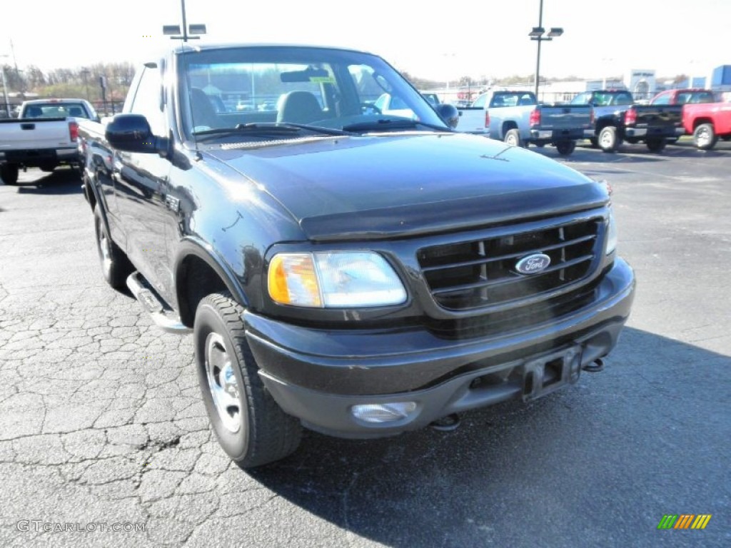 2002 F150 Sport Regular Cab 4x4 - Black / Medium Graphite photo #2