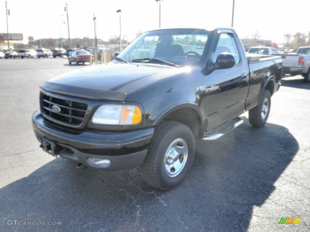 2002 F150 Sport Regular Cab 4x4 - Black / Medium Graphite photo #3