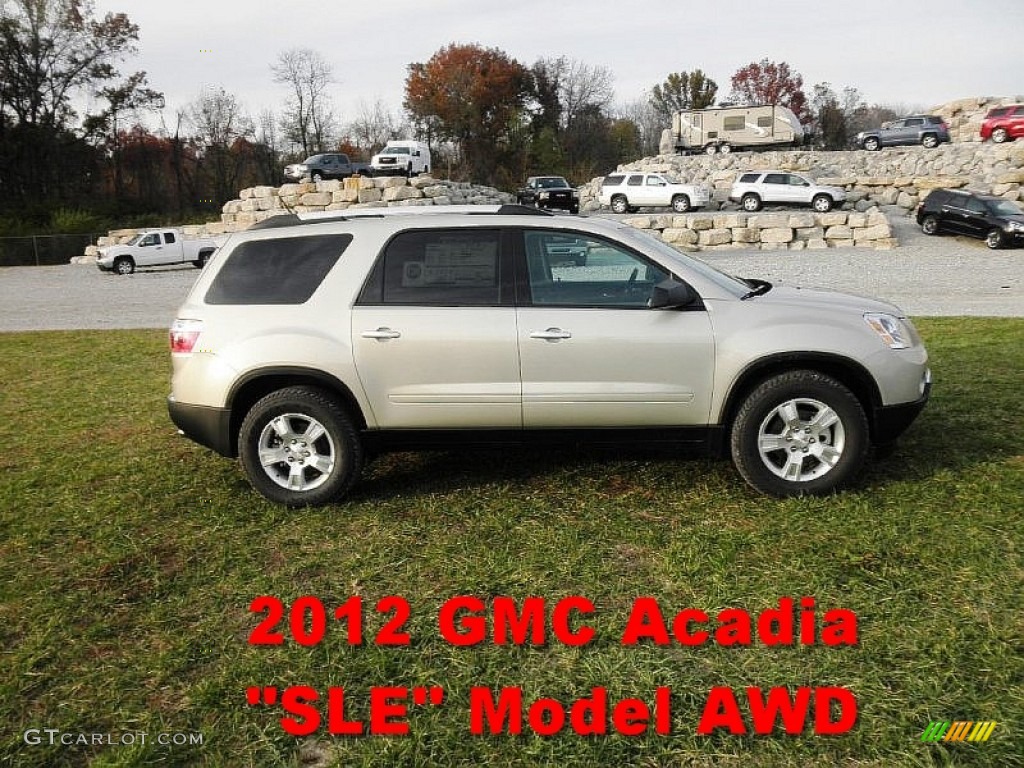 2012 Acadia SLE AWD - Gold Mist Metallic / Ebony photo #1