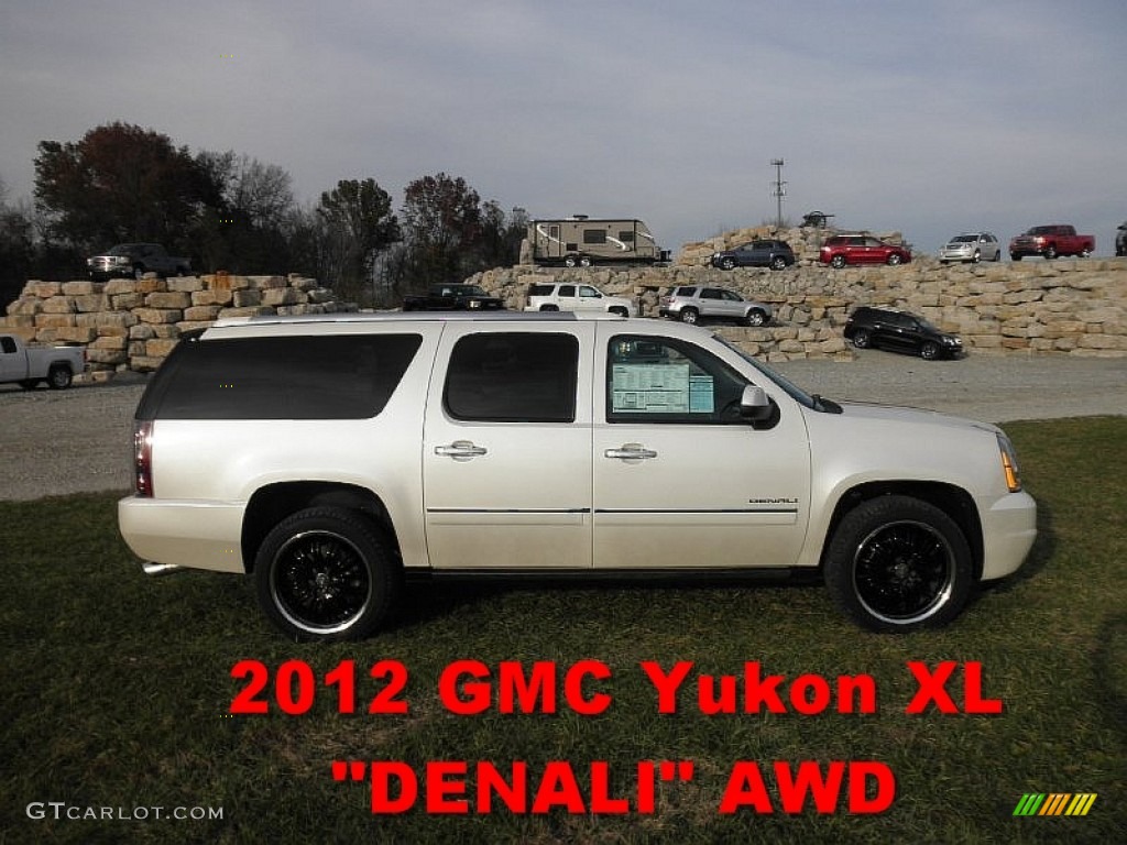 2012 Yukon XL Denali AWD - White Diamond Tricoat / Ebony photo #1