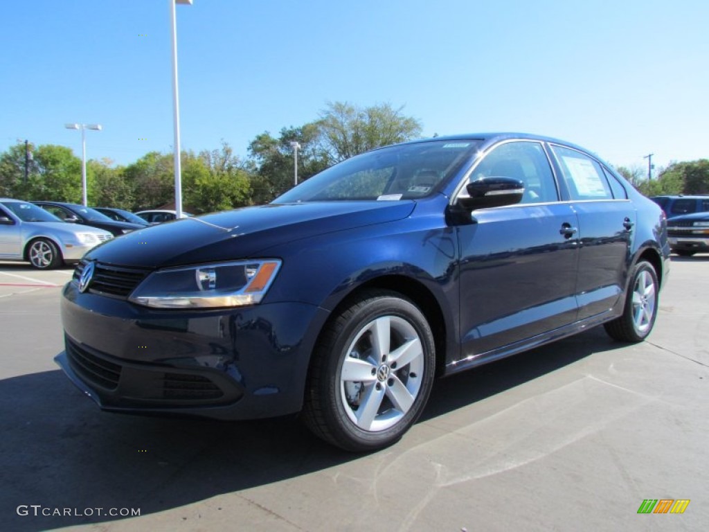 2012 Jetta TDI Sedan - Tempest Blue Metallic / Cornsilk Beige photo #1