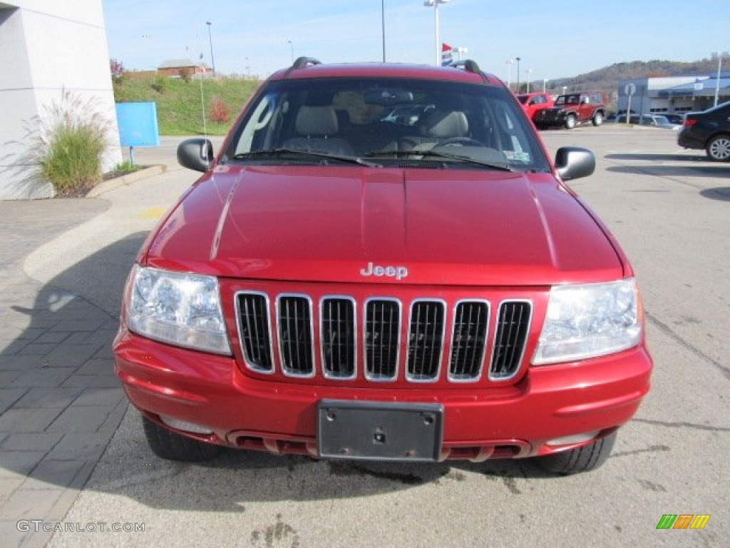 2002 Grand Cherokee Limited 4x4 - Inferno Red Tinted Pearlcoat / Sandstone photo #10