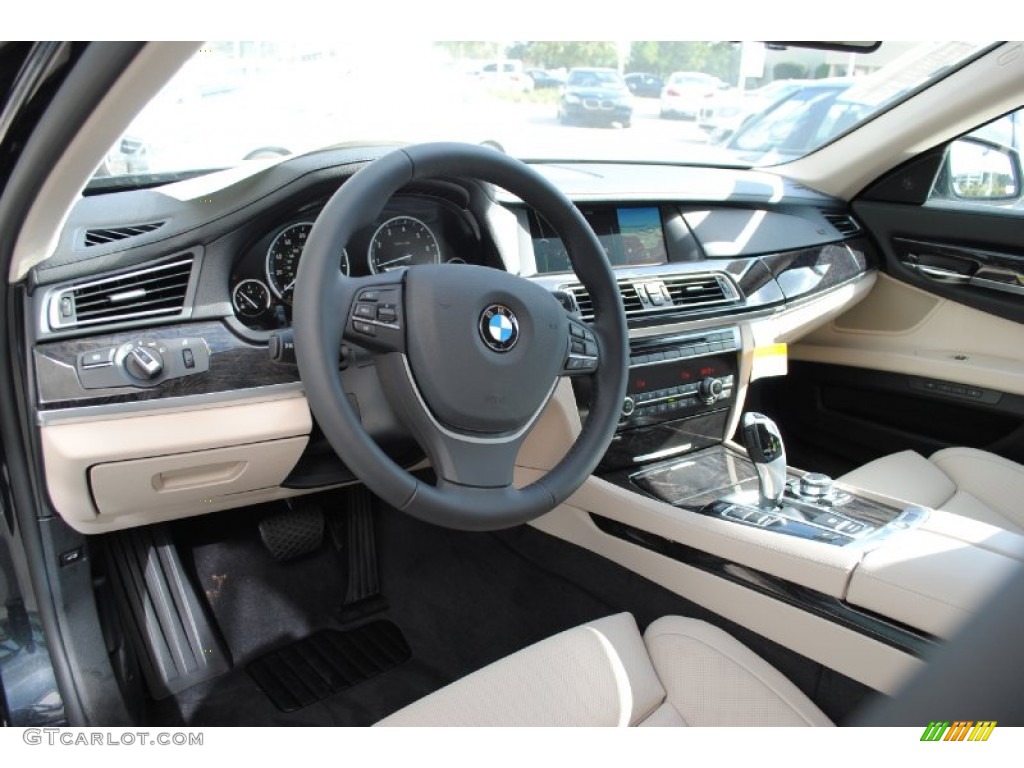 2012 BMW 7 Series 750Li Sedan Oyster/Black Dashboard Photo #55974502