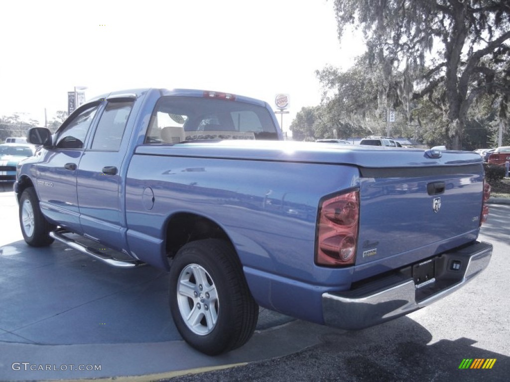 2007 Ram 1500 SLT Quad Cab - Electric Blue Pearl / Medium Slate Gray photo #3