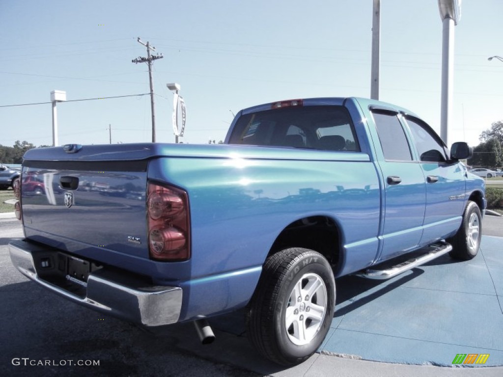 2007 Ram 1500 SLT Quad Cab - Electric Blue Pearl / Medium Slate Gray photo #5