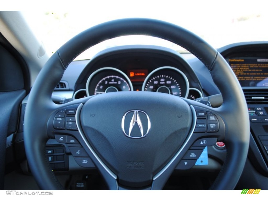 2012 Acura ZDX SH-AWD Technology Taupe Steering Wheel Photo #55975171
