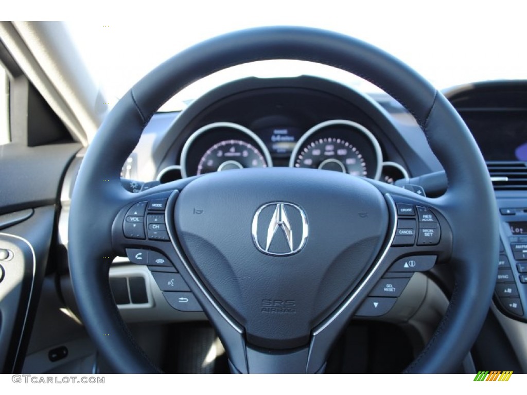 2012 Acura TL 3.5 Technology Taupe Steering Wheel Photo #55975300