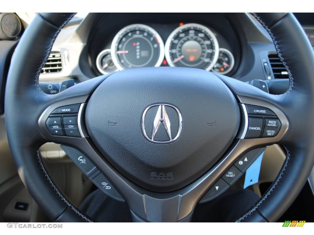 2012 Acura TSX Sedan Parchment Steering Wheel Photo #55975753