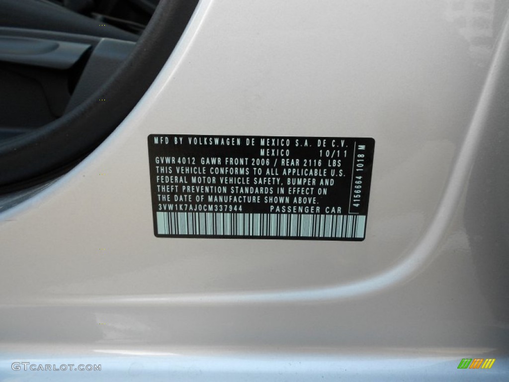 2012 Jetta S Sedan - Reflex Silver Metallic / Titan Black photo #23