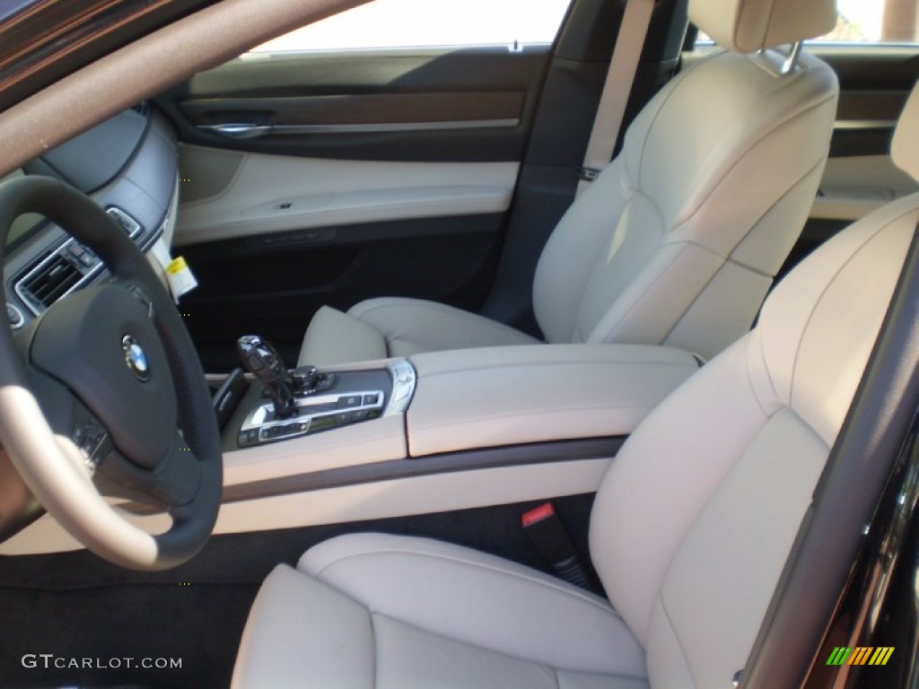 Oyster/Black Interior 2012 BMW 7 Series 750Li Sedan Photo #55980109