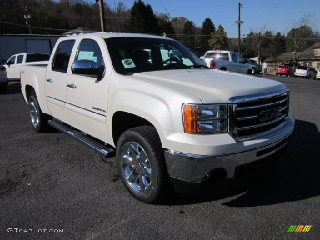 2012 Sierra 1500 SLT Crew Cab 4x4 - White Diamond Tricoat / Ebony photo #1