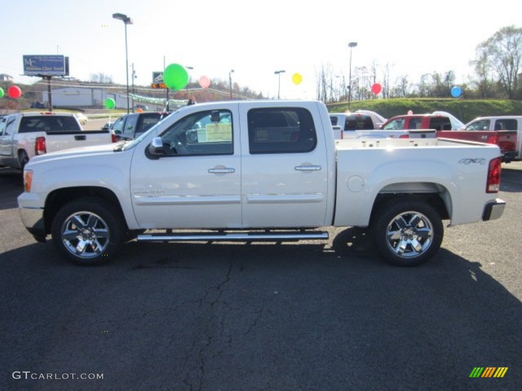 2012 Sierra 1500 SLT Crew Cab 4x4 - White Diamond Tricoat / Ebony photo #4