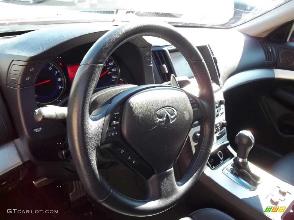 2009 Infiniti G 37 x S Sedan Graphite Steering Wheel Photo #55986475