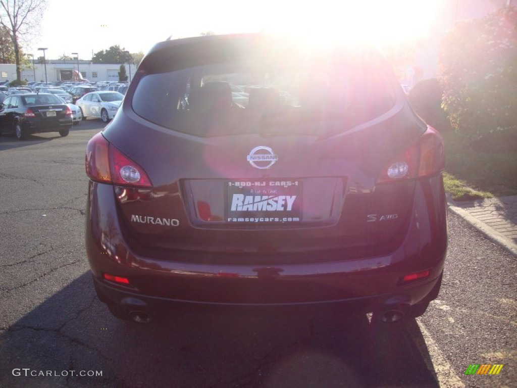 2009 Murano S AWD - Merlot Metallic / Beige photo #5