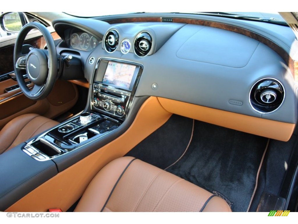2011 Jaguar XJ XJL London Tan/Navy Blue Dashboard Photo #55987335