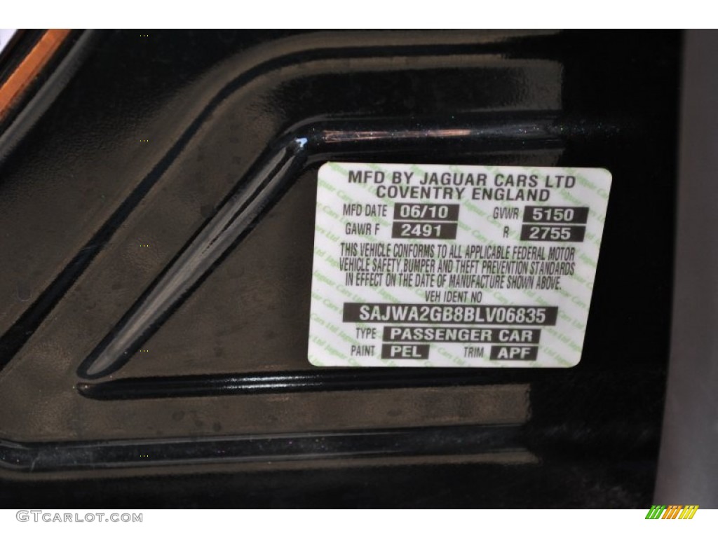 2011 XJ Color Code PEL for Ultimate Black Metallic Photo #55987490