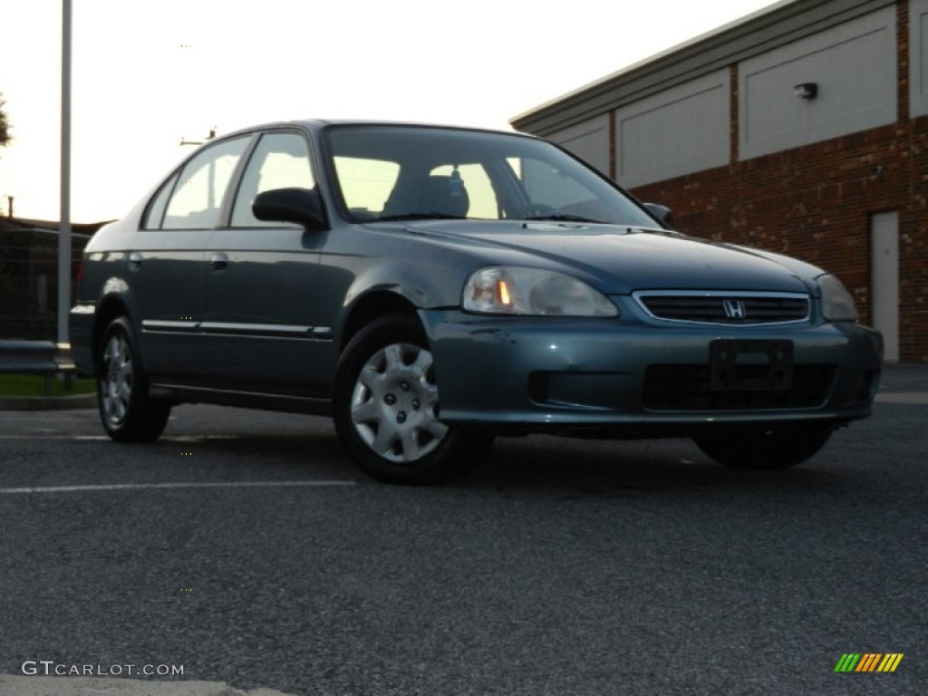 2000 Civic VP Sedan - Iced Teal Pearl / Gray photo #4