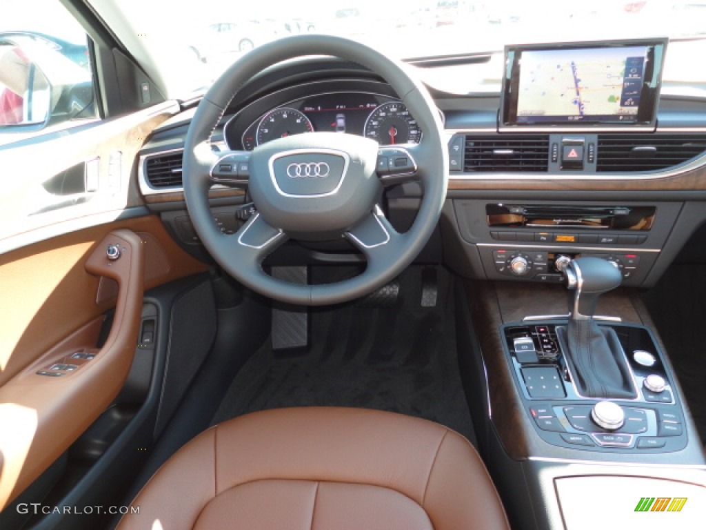 2012 Audi A6 3.0T quattro Sedan Nougat Brown Dashboard Photo #55990132