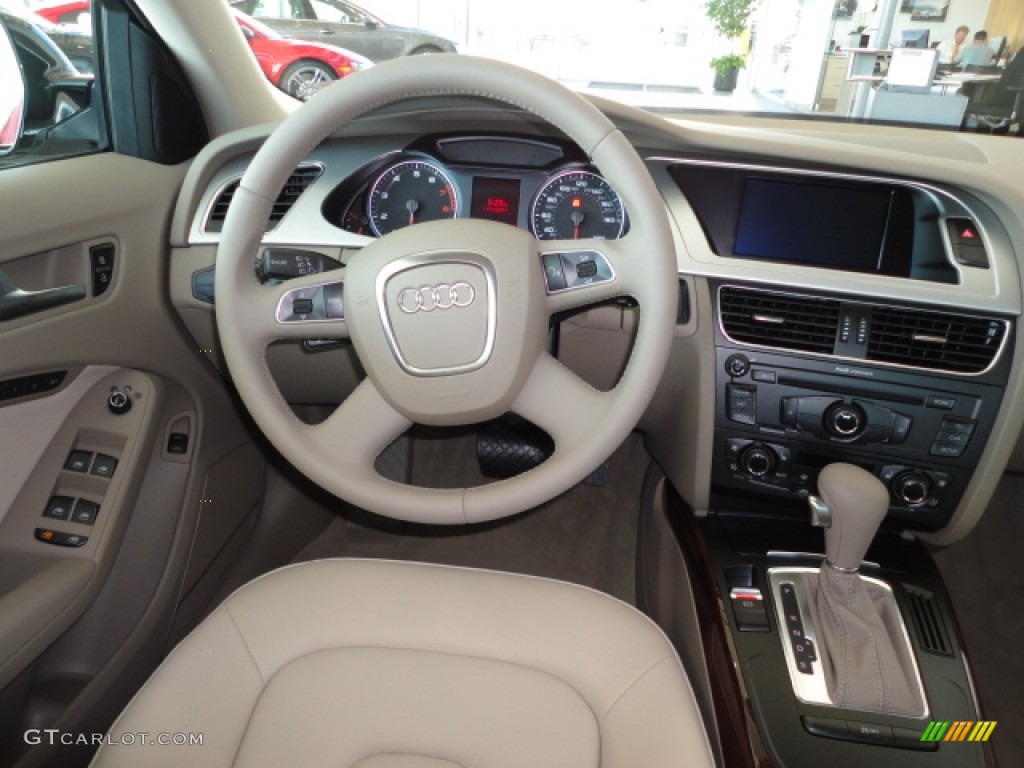 2012 Audi A4 2.0T quattro Sedan Cardamom Beige Dashboard Photo #55990345