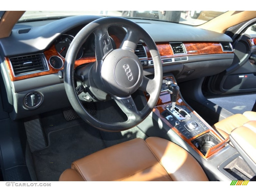 2005 A8 4.2 quattro - Brilliant Black / Black/Amaretto photo #4