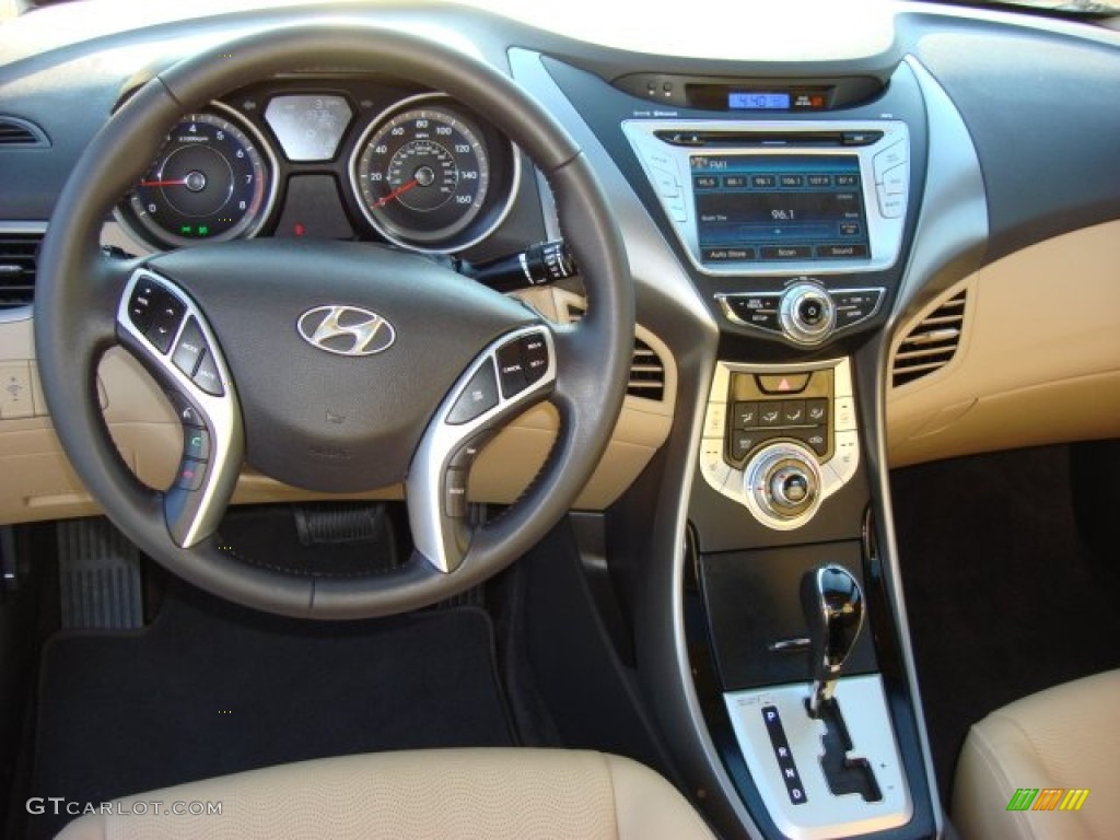 2011 Hyundai Elantra Limited Beige Dashboard Photo #55991499