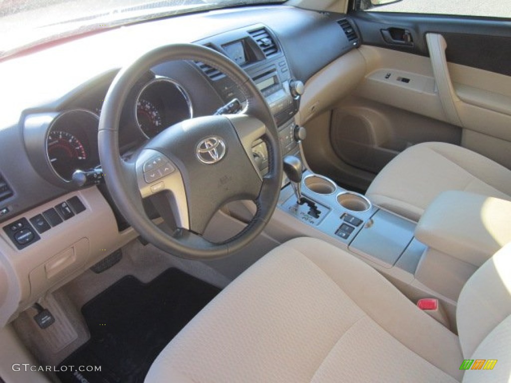 2009 Highlander V6 4WD - Cypress Green Pearl / Sand Beige photo #12