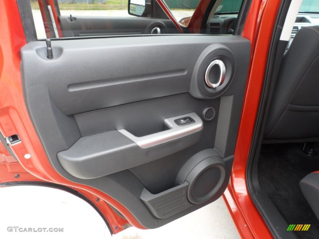 2008 Dodge Nitro R/T Dark Slate Gray/Orange Door Panel Photo #55996606