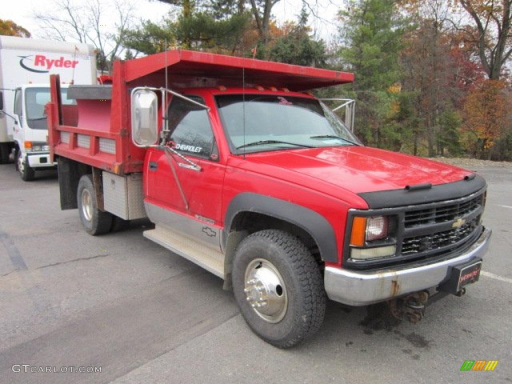 1998 C/K 3500 K3500 Regular Cab 4x4 Dump Truck - Victory Red / Gray photo #1
