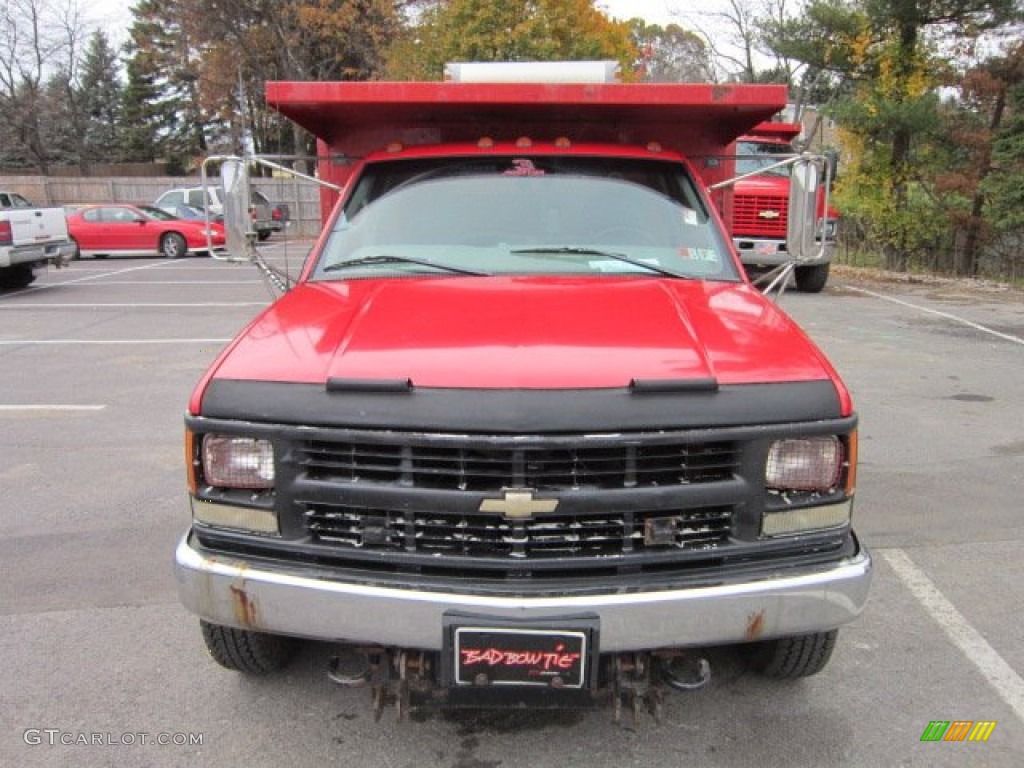 1998 C/K 3500 K3500 Regular Cab 4x4 Dump Truck - Victory Red / Gray photo #2