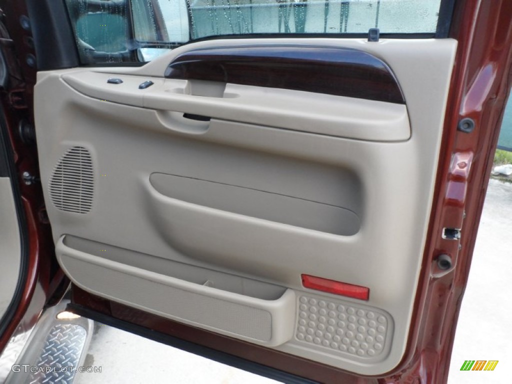 2006 Ford F250 Super Duty King Ranch Crew Cab 4x4 Castano Brown Leather Door Panel Photo #55998382