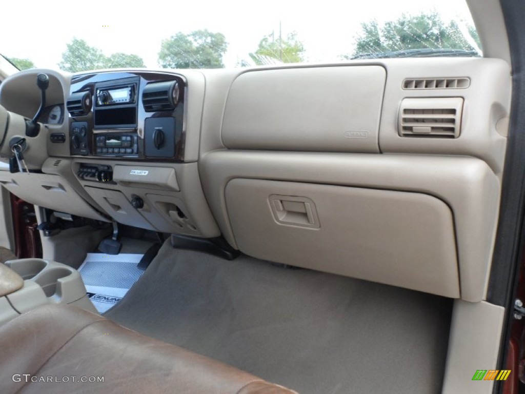 2006 Ford F250 Super Duty King Ranch Crew Cab 4x4 Castano Brown Leather Dashboard Photo #55998391