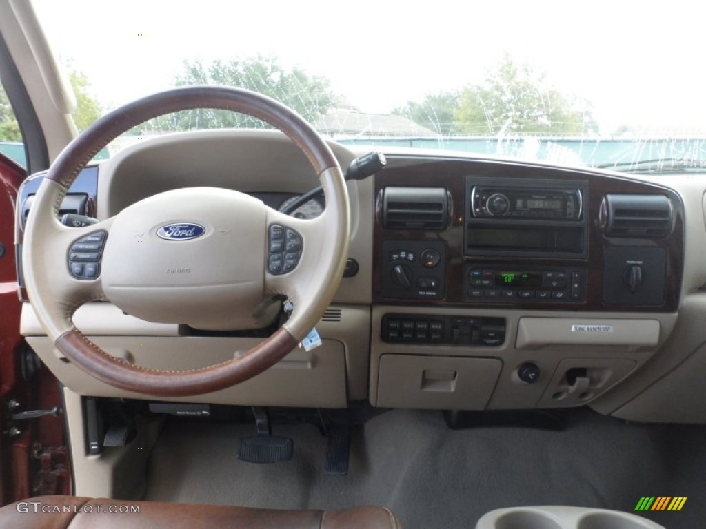 2006 Ford F250 Super Duty King Ranch Crew Cab 4x4 Castano Brown Leather Dashboard Photo #55998484