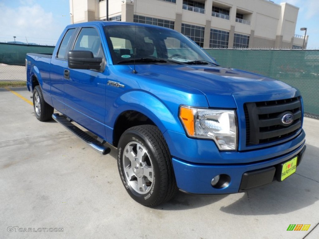 2009 F150 STX SuperCab - Blue Flame Metallic / Stone/Medium Stone photo #1