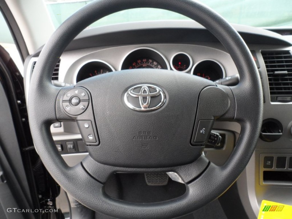 2012 Toyota Tundra SR5 CrewMax Graphite Steering Wheel Photo #55999549