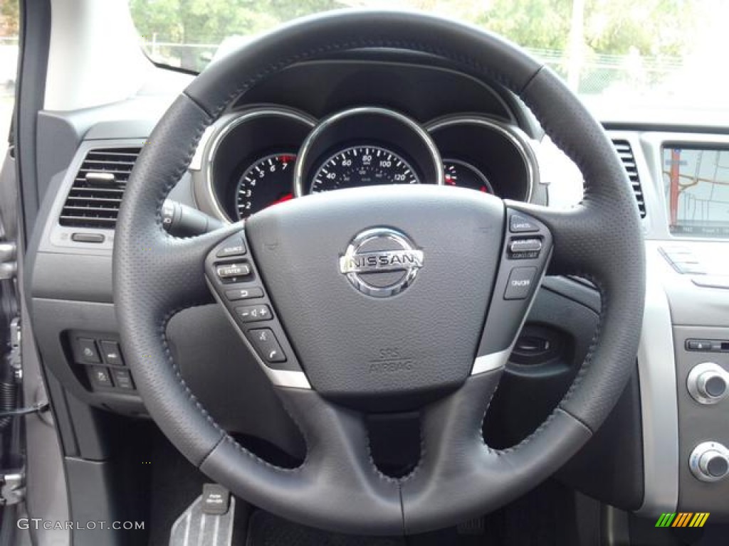 2012 Nissan Murano LE Platinum Edition Black Steering Wheel Photo #56001055