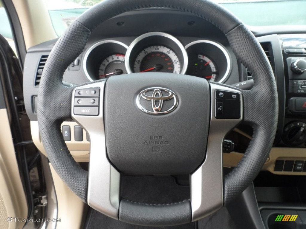 2012 Toyota Tacoma Prerunner Double Cab Sand Beige Steering Wheel Photo #56001661