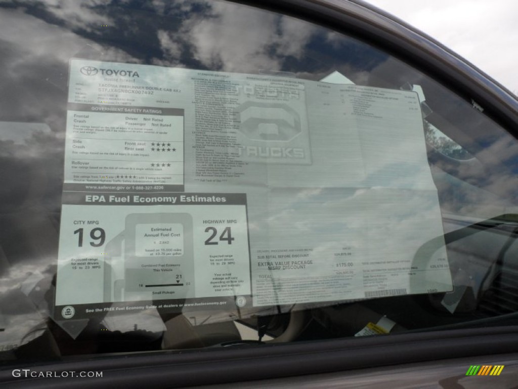 2012 Toyota Tacoma Prerunner Double Cab Window Sticker Photo #56001688