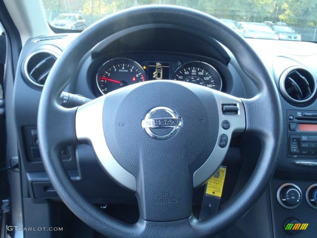 2012 Nissan Rogue S Black Steering Wheel Photo #56002360