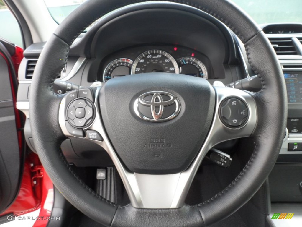 2012 Toyota Camry SE V6 Black/Ash Steering Wheel Photo #56002606