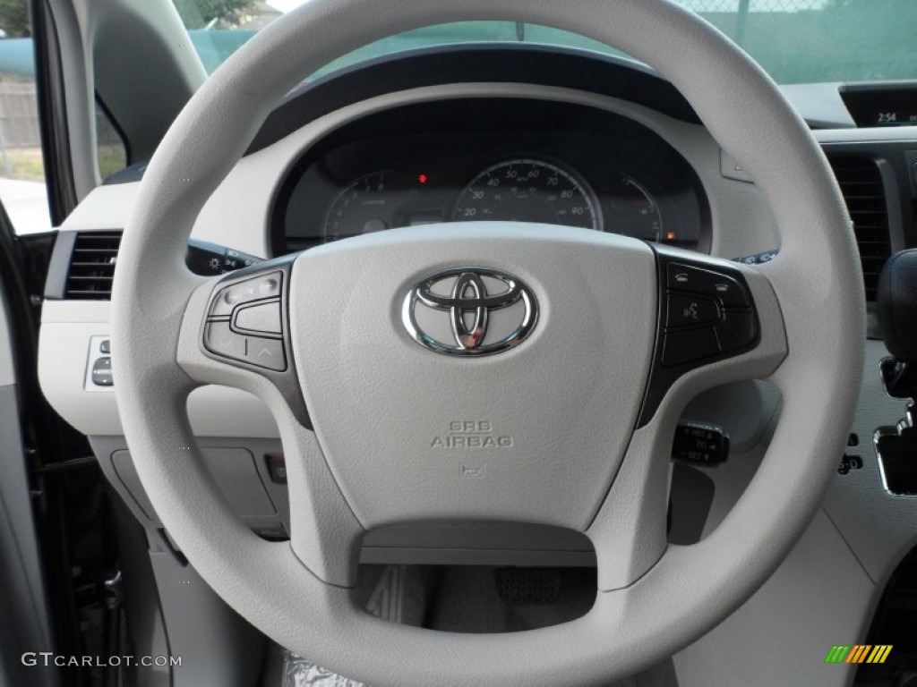 2012 Toyota Sienna LE Light Gray Steering Wheel Photo #56003275