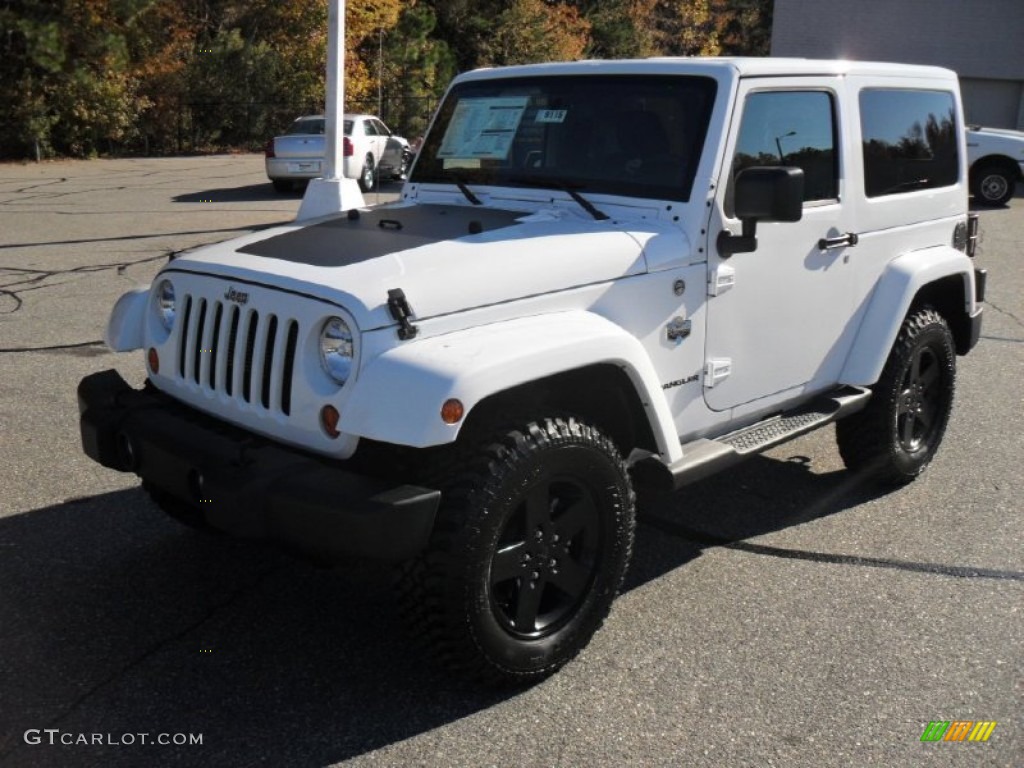 2012 Wrangler Sahara Arctic Edition 4x4 - Bright White / Black with Polar White Accents/Orange Stitching photo #1